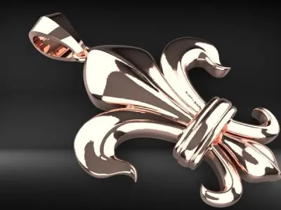  fleur de lis Necklace Pendant Charm Jewelry 3D print model