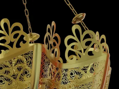 Moroccan bohemian chandelier 3D model