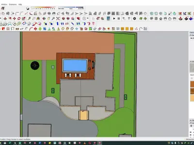 luxury water pool  landscape design of a village house 3D model