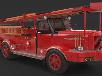 Fire Truck - ENGINE 97 1953 FWD Pumper high poly 3D model