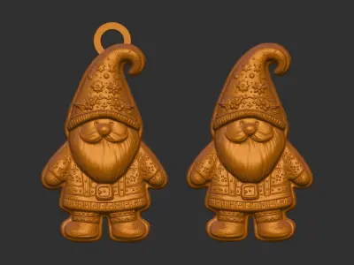 christmas gnome cookie decor  3D print model