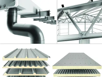 sloped roof-sandwich panel 3D model