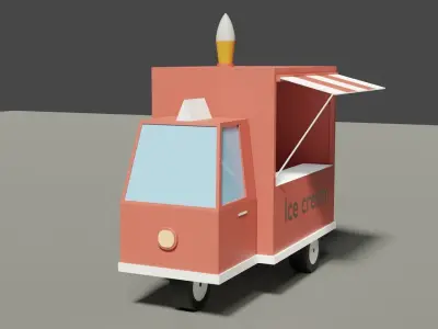 Ice cream car 3D model