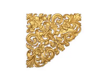 Classic carved corner decor ornament 376 3D model