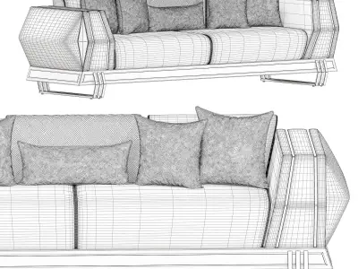 Kamaro Beyaz Koltuk Takimi Sofa 3D model