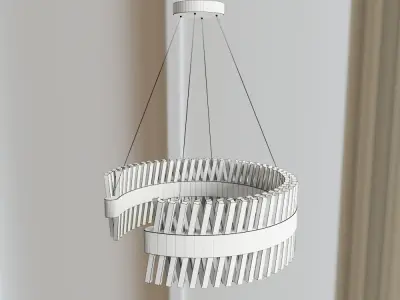 Glass chandelier LED 3D model
