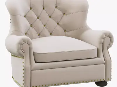 Restoration Hardware Churchill Upholstered Chair with Nailheads 3D model