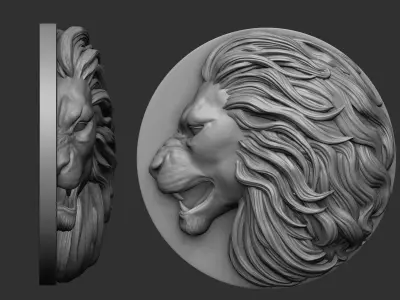 Lion pendant 2 - three versions 3D print model