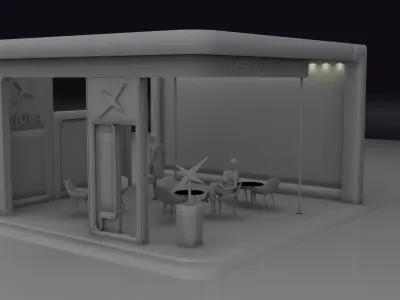 modern exhibition booth 3D model