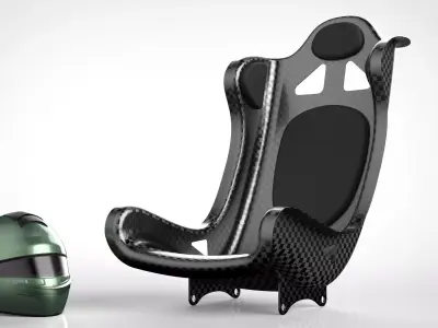RACING CARBON BUCKET SEAT 3D model