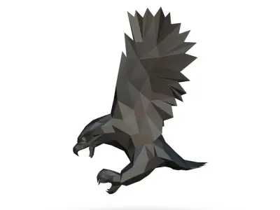 eagle figure low poly 3D print model