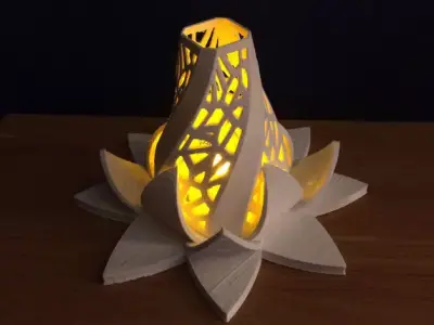 3D printed lotus flower lamp Free 3D print model
