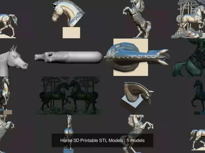 Horse 3D Printable STL Models 3D Model Collection