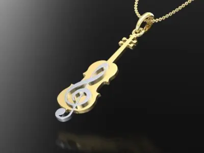 violin pendant  3D print model