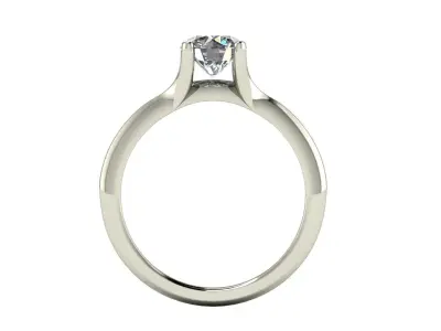 Minimalist  Round Shaped Halo Engagement Ring with diamond 3D print model