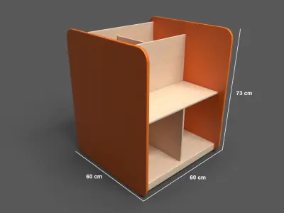 MaxiBacUp With Bench Orange Low-poly 3D model