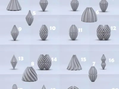3D printed vases 3D print model
