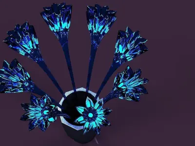 Flower bass lamp Free 3D model