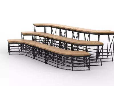 mobile bleacher modules 3D model