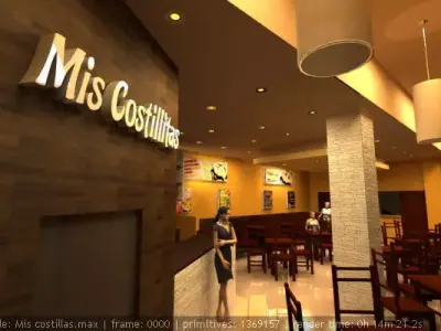 Outdoor mall restaurant 3D model