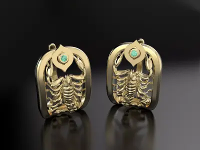 Scorpion earrings 3D print model