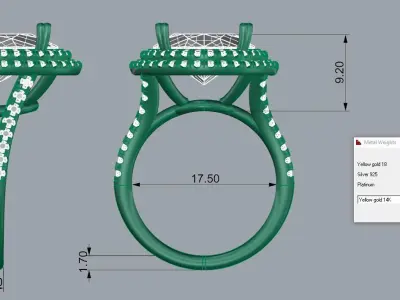 Jewelry Ring Gold 3D print model 57