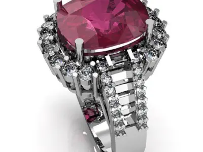 ruby daimond ring 3D print model purchase
