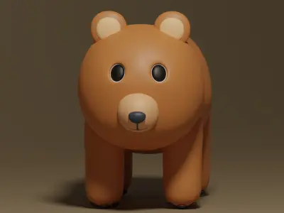 Cartoon Cute Bear 3D model get
