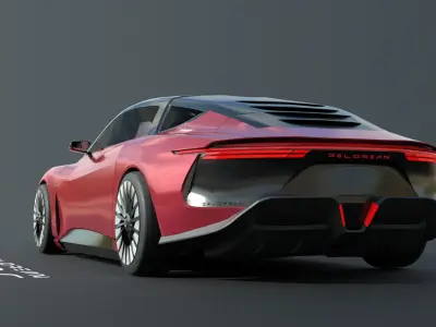 DeLorean Alpha 5   Rigged 3D model