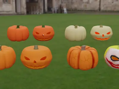 Halloween Pumpkin Low-poly 3D model
