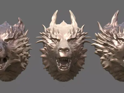 Alpha Wolf bust collection 1 3D model