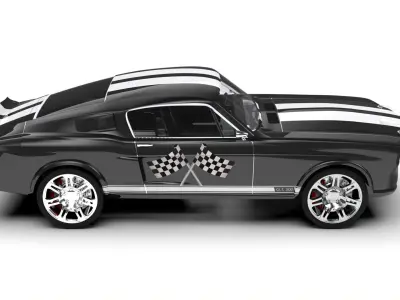 SHELBY GT500CR - Classic American Muscle Car 3D Model 3D model