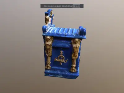 Mailbox vintage blue Low-poly 3D model