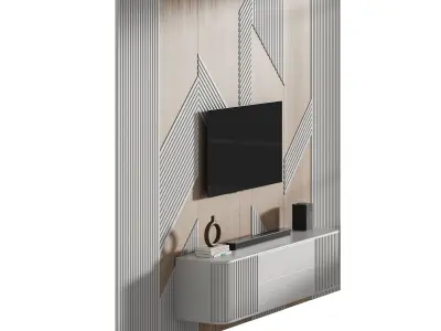 Modern TV Wall 034 3D model