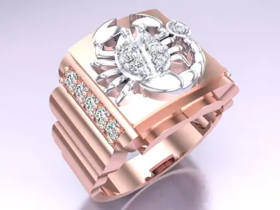 Scorpion Ring - Men ring - N581 3D print model