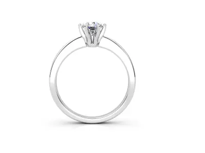 R RA02 engagement ring solitaire 3D print model