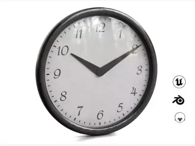 Office Wall Clock Low-poly 3D model