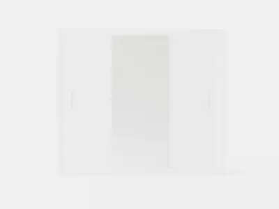 Anselm Wardrobe 250 Cm 3 Sliding Doors White Low-poly 3D model