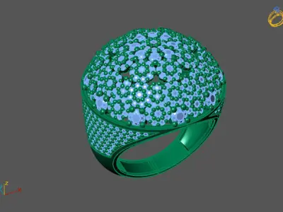 STL 3DM Print Ready Women Diamond Ring Lightweight Printable  3D print model 102