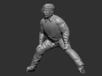 Hockey Referee stretched pose 3D print model