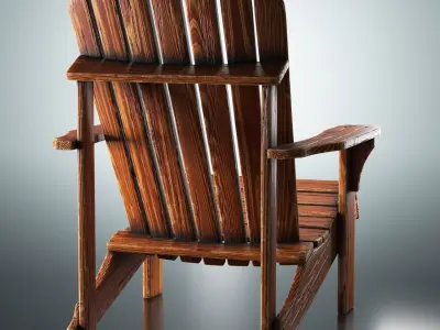 3D Adirondack Chair Model Low-poly 3D model