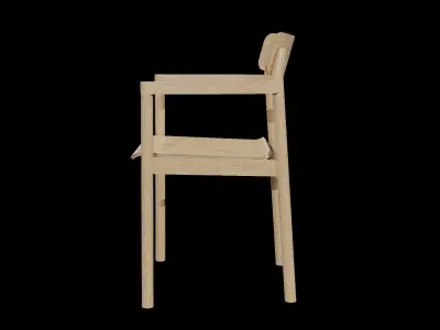 Post Chair-oak standard lacquered Low-poly 3D model