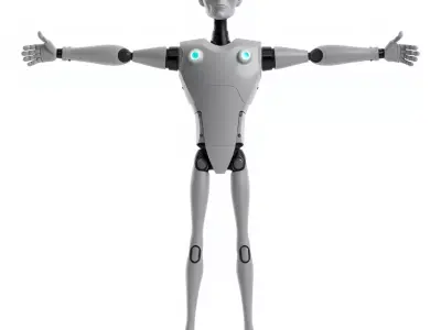 Sleek Gray Robot model pack Low-poly 3D model