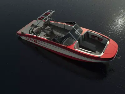 Speed Boat Low-poly 3D model