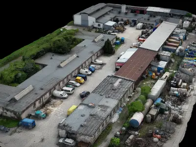 terrain buildings construction-site dronescan 3D model