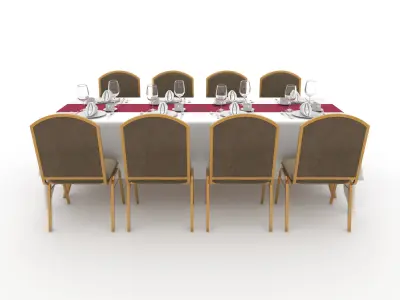 Banquet Table and Chair 82 3D model