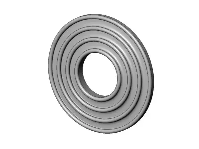 Dome stepped wave ripple modern ceiling rosette and wall art 3D print model