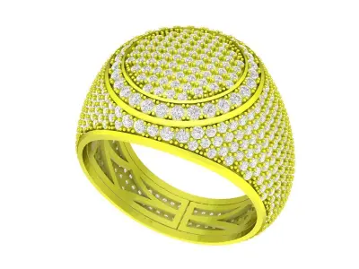 A7649 Luxury Korean Style Full Diamond Men Ring 3D Model 3D print model