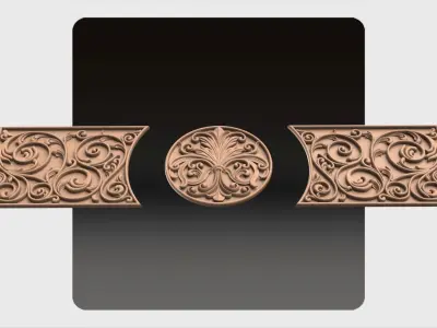Carved decor ornament for cnc 05 3D model