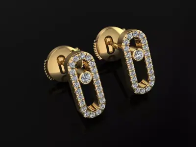 Messika Stylish Earrings 3D print model
